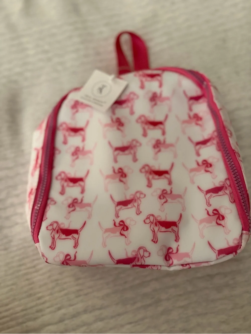 NWT Pink Dog Print Lunch Bag